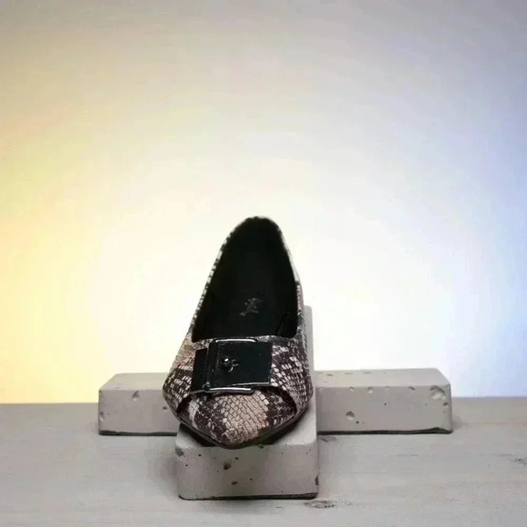 Beige Brown Snake Print Flats - Picture 4 of 5